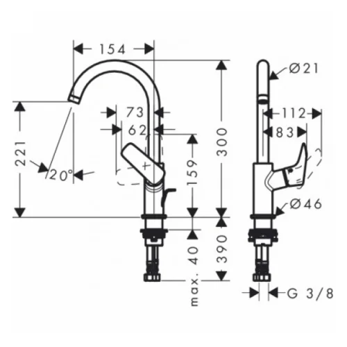 Hansgrohe Logis praustuvo maišytuvas 71131000 Chrom spalvos image 2