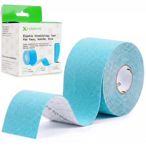 Habys Face Elastic kinezio juosta 5 cm × 5 m, mėlyna image 1