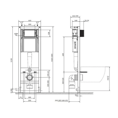 Cersanit S701-754 Pakabinamojo unitazo komplektas 20x41 cm image 2