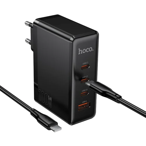 Hoco N85 100W Įkroviklis 3x USB-C/USB-A Juoda image 2