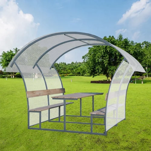 Pavėsinė Sachara 2m (uždengtas stogas ir šonai) 6mm pilkas image 1