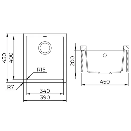 Virtuvės plautuvė HELIKA Forma SQF101-110W, smėlio spalvos image 3