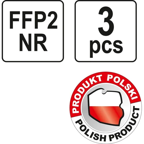 Respiratorius-kaukė su vožtuvu FFP2/KZ CE Yato | 3 vnt image 3