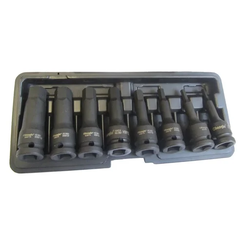 CHANGLU TOOLS 1/2" Prailgintų smūginių galvučių rinkinys HEX 8vnt. image 1
