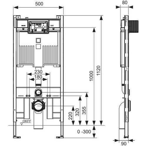 Tece Octa II 9300500 potinkinio unitazo rėmas 8 cm image 2