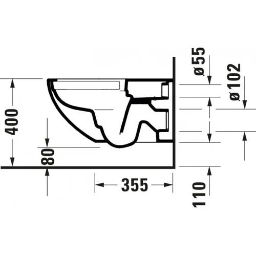 DURAVIT Rimless pakabinamas klozetas 365x575mm Balta image 3