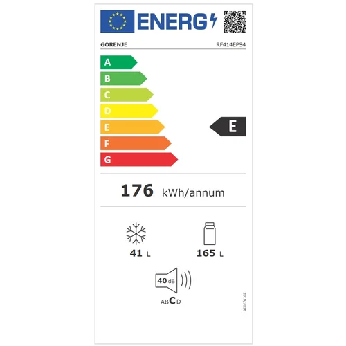 GORENJE RF414EPS4 šaldytuvas, 206 L, Pilka image 3