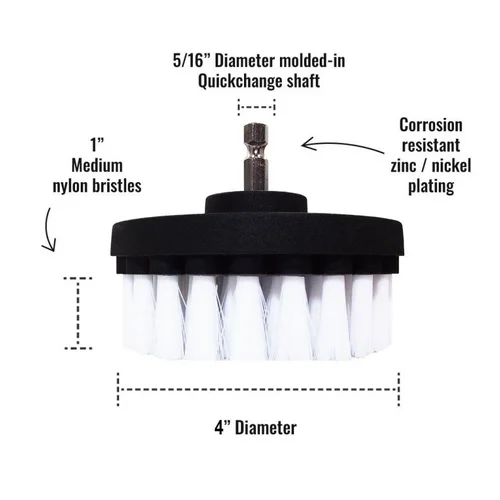 Kornely Premium Drill Brush baltas, 10 cm image 2