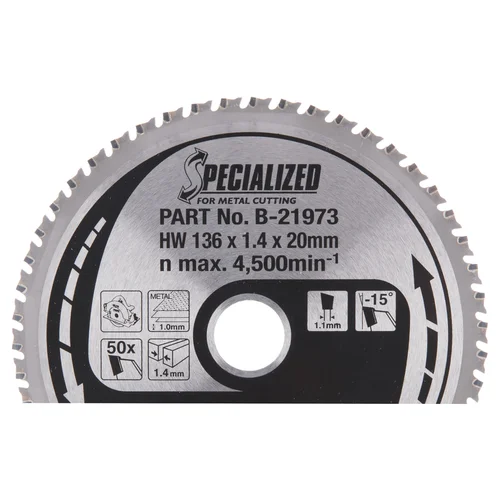 Makita B-21973 T.C.T. pjūklas, 136×1,4×20 mm, -15° image 2