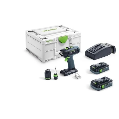 Festool T 18+3 HPC 4,0 I-Plus akumuliatorinis gręžtuvas-suktuvas image 1