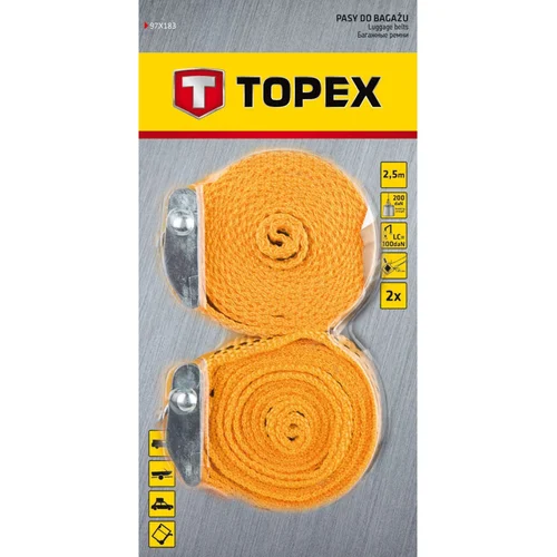 TOPEX bagažo diržas 2 vnt., 2,5 m x 25 mm image 2