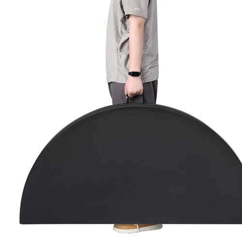 Apvalus sulankstomas lauko stalas HATIS, 122 x 74 cm, Juodas image 3