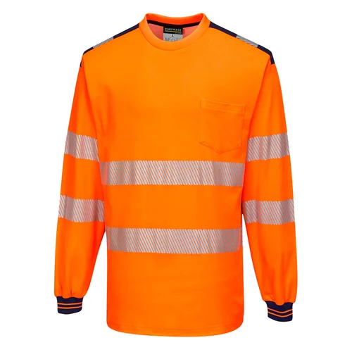 PORTWEST T185 Gero matomumo marškinėliai L Orange/Navy image 2