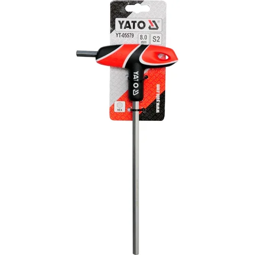 Yato šešiabriaunis raktas su rankena HEX, 8.0 mm, 22/102/200 mm image 2