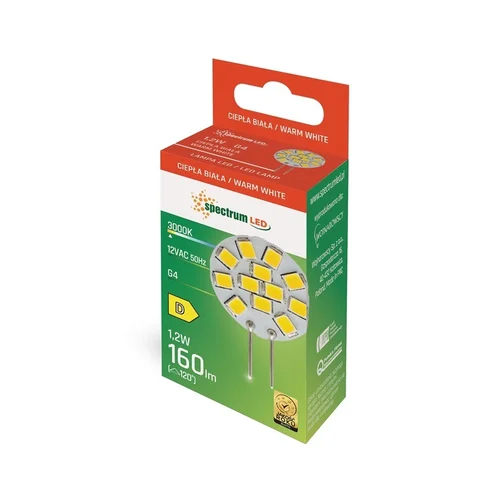 Spectrum LED Lemputė G4, 12V, 1.2 W, 160 lm, Šiltai balta image 3