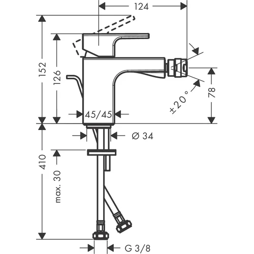 Hansgrohe Vernis Shape 71219000 Bide maišytuvas image 2
