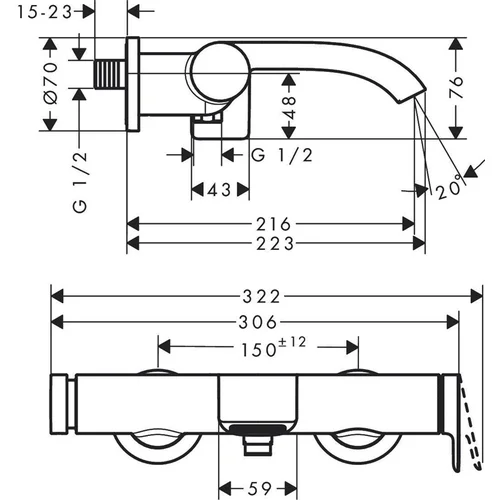 Hansgrohe VIVENIS Bronza vonios maišytuvas image 2