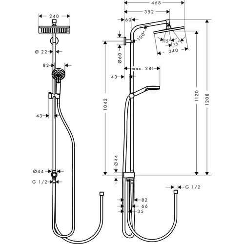 Dušo stovas Hansgrohe Crometta S 240 1jet image 2