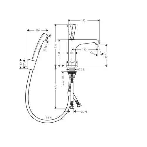 Hansgrohe Axor Citterio E 36130000 praustuvo maišytuvas Braižytos bronzos image 3