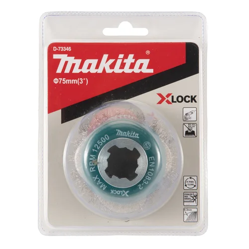 Makita D-73346 Vielinė šlifavimo taurė, banguota viela, Ø75 mm, X-LOCK image 3