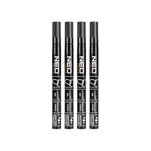 NEO TOOLS 13-852 Statybinis žymeklis, juodas, aliuminis korpusas, 4 vnt image 1