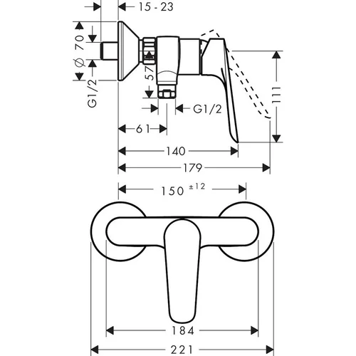 Hansgrohe Logis E 71602000 dušo maišytuvas image 2