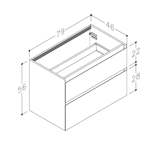 Kame LOFT BUC/8-3DR/D23-LFT spintelė 80 cm Terakota image 2