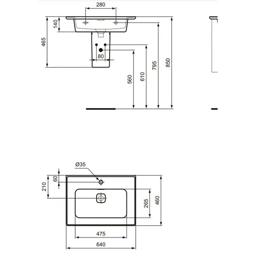 Ideal Standard Strada II T299101 Baldinis praustuvas 64x46 cm image 3