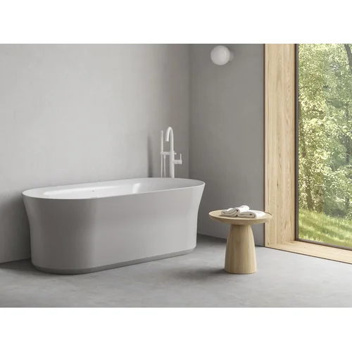 Vonia Ypsilon 180x80, laisvai pastatoma, Smoke Grey/balta image 1