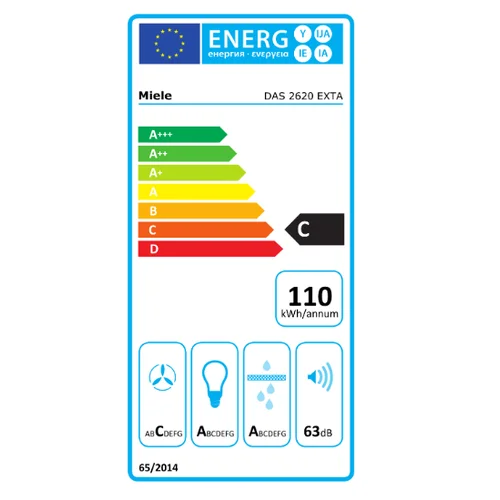 Miele DAS 2620 EXTA 60 cm Nerūdijančio plieno be variklio image 2