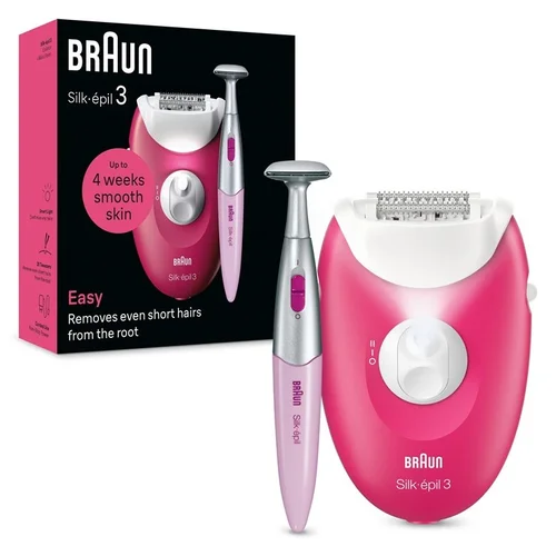 Braun Silk•épil 3 SE3-202 epiliatorius, balta/rožinė image 2