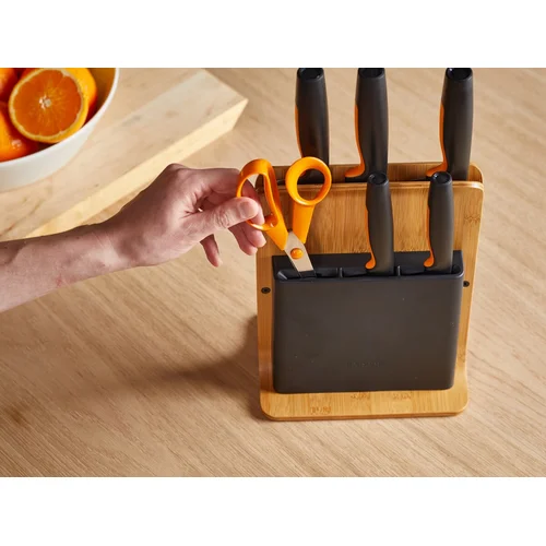 Fiskars FF 5-ių peilių rinkinys bambukiniame-plastikiniame dėkle image 3