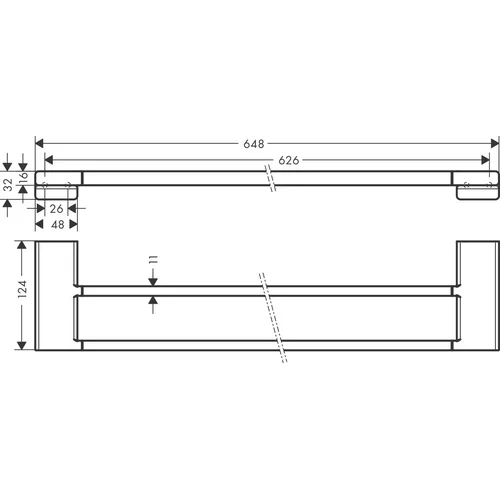 Hansgrohe AddStoris 41743670 Dvigubas vonios rankšluosčių laikiklis, Juodas matinis image 2