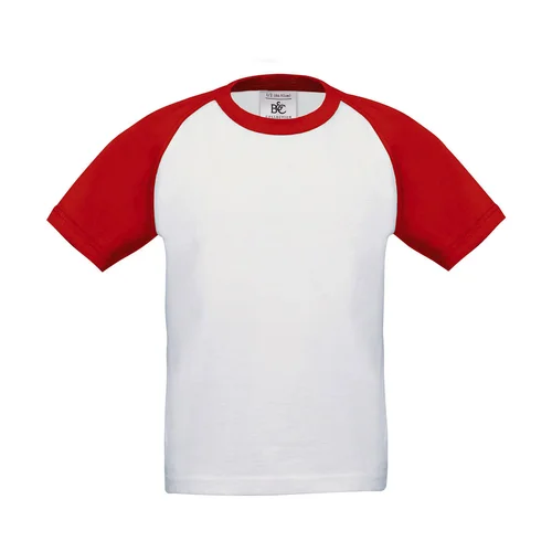 B&C TK350 vaikiški dviejų spalvų marškinėliai trumpomis rankovėmis 12/14 White/Red image 3