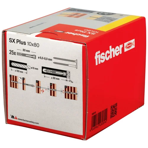 Fischer Univers. prailg. kaištis SX Plus 10x80 mm, 25 vnt. image 3