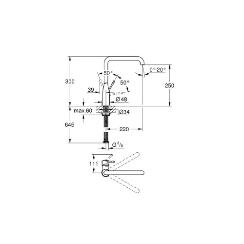 Grohe Essence 30269000 virtuvinis maišytuvas, chromas image 2