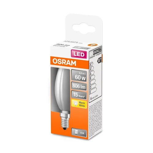 OSRAM LED lemputė B35, E14, 6 W, 806 lm, 2700 K image 2