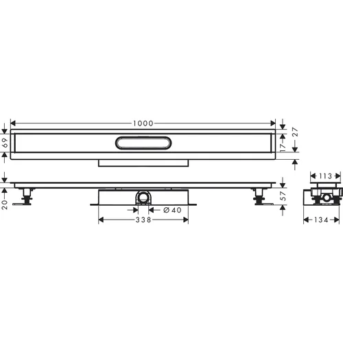 Hansgrohe uBox universal dušo latakas 100 cm 56020180 image 2