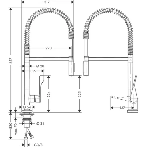 Hansgrohe AXOR Citterio 39840000 Virtuvinis maišytuvas image 3