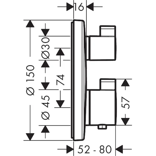 Hansgrohe Ecostat S potinkinis termostatinis maišytuvas 15758990 poliruoto aukso image 2