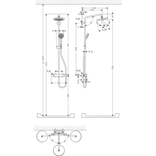Hansgrohe Croma 27188000 Dušo komplektas image 3