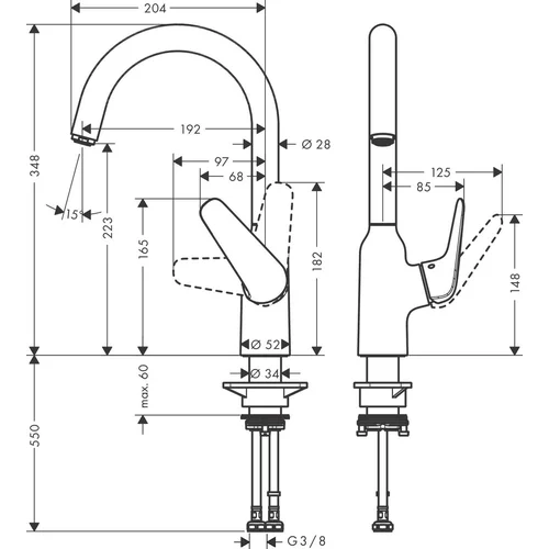 Hansgrohe Focus M42 71802800 virtuvinis maišytuvas image 3