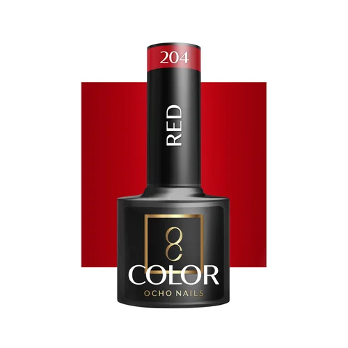OCHO NAILS Red 204 hibridinis nagų lakas, 5 g image 1