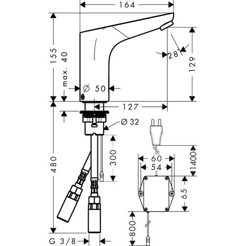 Hansgrohe Focus 31173000 sensorinis praustuvo maišytuvas image 3