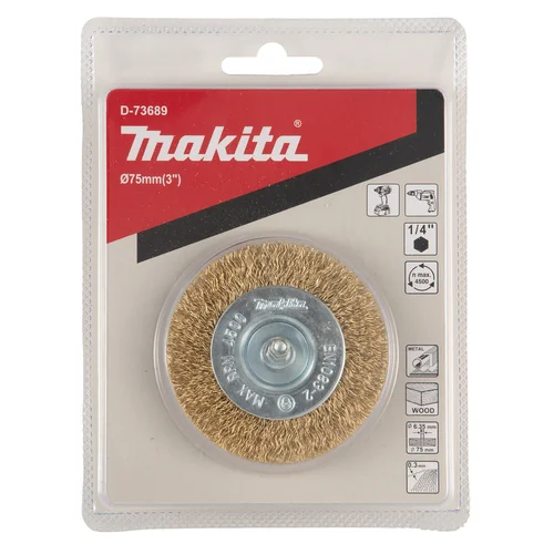 Makita D-73689 disko formos šveitimo šepetys, 75 mm, 1/4 Hex image 3