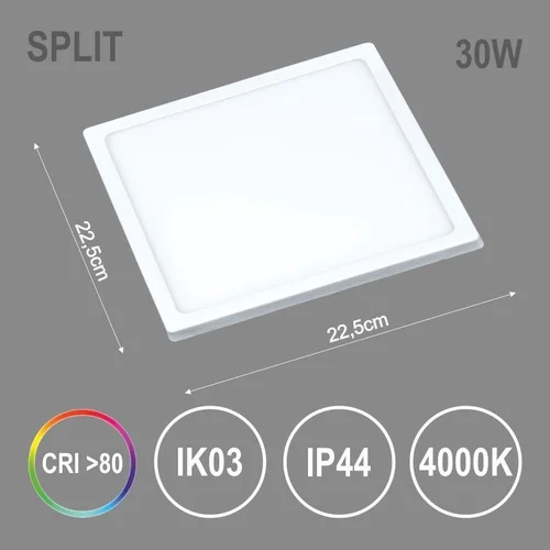 Tope Split įmontuojamas šviestuvas, 30W, 4000°K, LED, Baltas image 3