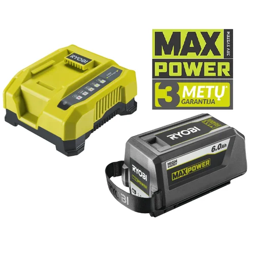 Ryobi RY36BK60B-160 akumuliatoriaus ir kroviklio komplektas, 36 V, 6,0 Ah image 1