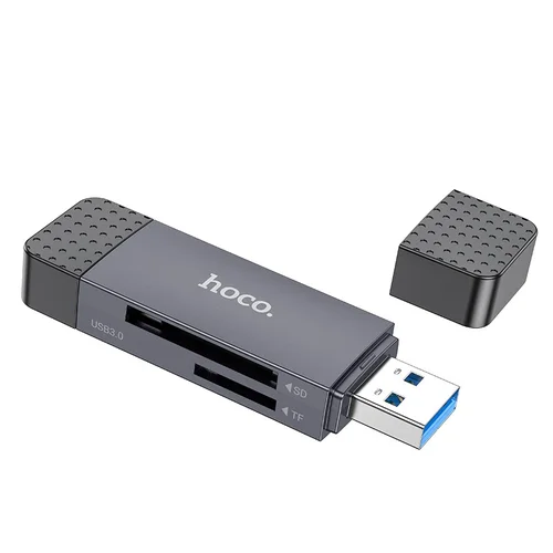 Hoco HB45 atminties kortelių skaitytuvas USB-C/USB-A, pilkas image 1