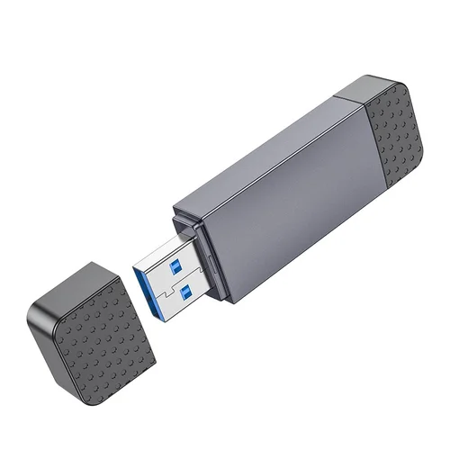 Hoco HB45 atminties kortelių skaitytuvas USB-C/USB-A, pilkas image 2