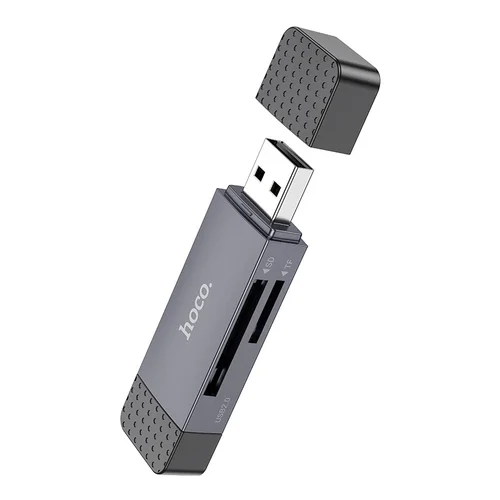Hoco HB45 atminties kortelių skaitytuvas USB-C/USB-A, pilkas image 3